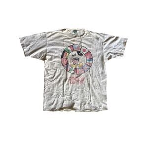 VTG  Disney Epcot Center Thrashed USA Made Single Stitched L Yellowed White Tee